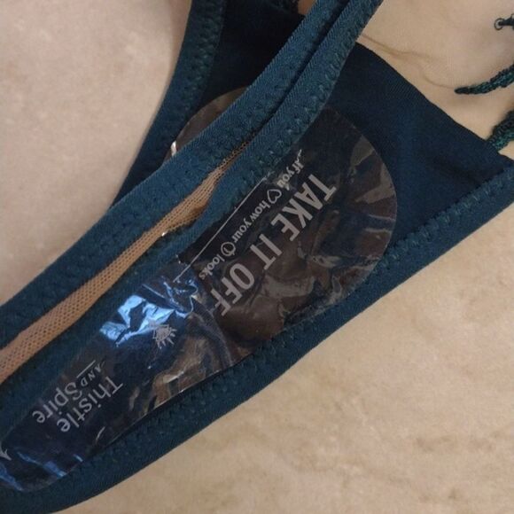 NWT Thistle and Spire Brooklyn Haze Thong Emerald Green Butterscotch size 2X - Picture 9 of 12